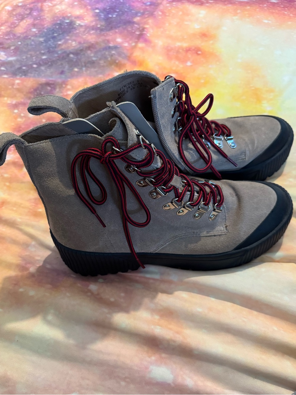 Jeffrey Campbell Taupe Suede Lace-Up Ankle Boots